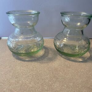 Elegant Green Glass Vases